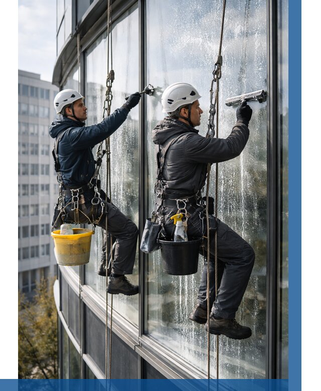 Мойка панорамных окон в Ишиме от 364 р. заказать у ВЫСОТНИК-Шм