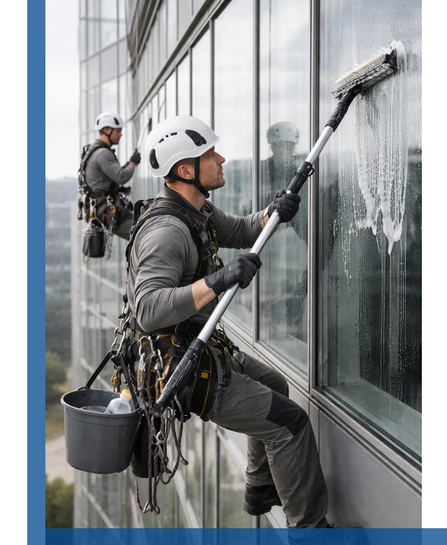 Высотная мойка сплошного остекления с выездом в Ишиме