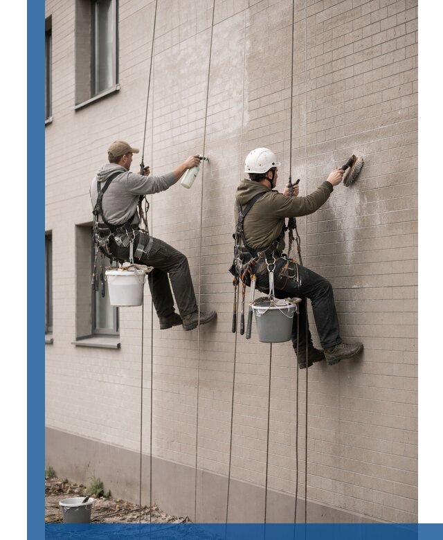 Удаление высолов с фасада зданий в Ишиме без повреждений и следов