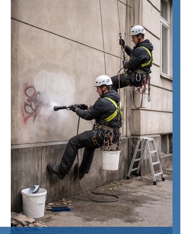 Удаление граффити с фасада в Ишиме от 4677 р. | ВЫСОТНИК-Шм