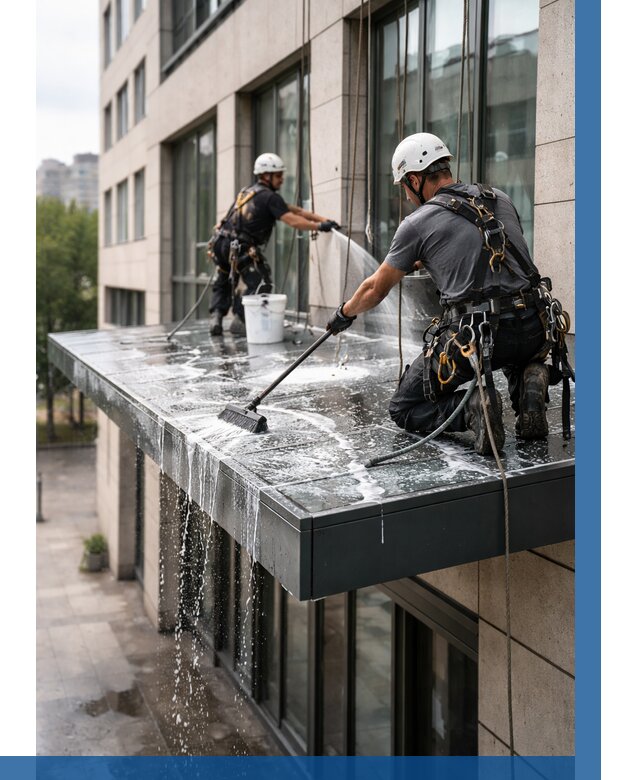 Мойка козырьков и навесов в Ишиме от 3638 р. | ВЫСОТНИК-Шм