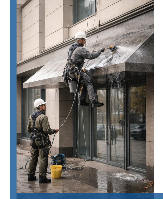 Профессиональная мойка козырьков и навесов в Ишиме