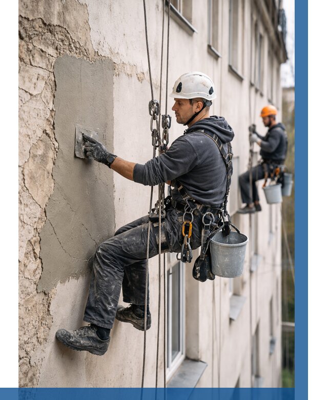 Восстановление штукатурки фасада в Ишиме от 1247 р. | ВЫСОТНИК-Шм