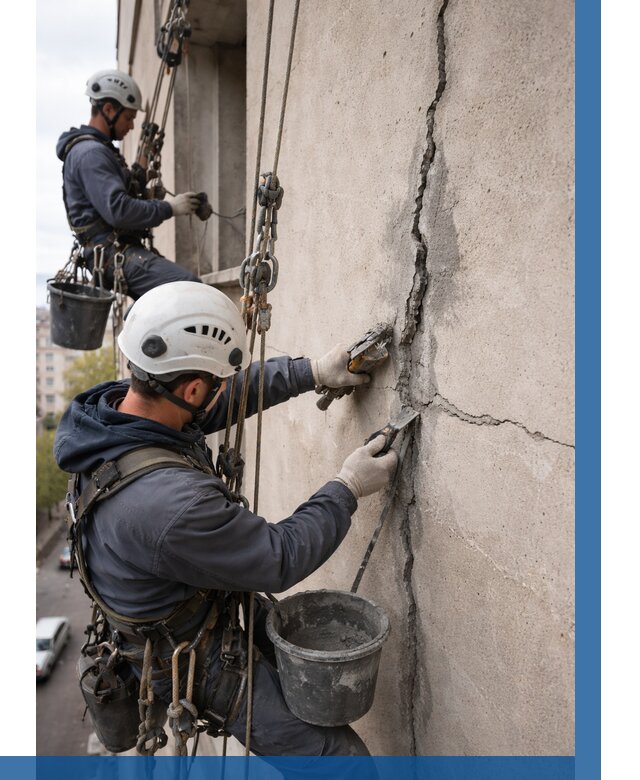 Заделка трещин на фасаде в Ишиме от 935 р. | ВЫСОТНИК-Шм