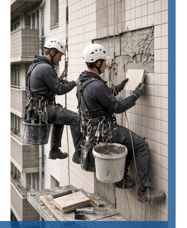 Ремонт облицовки фасада плиткой в Ишиме от 1871 р. | ВЫСОТНИК-Шм