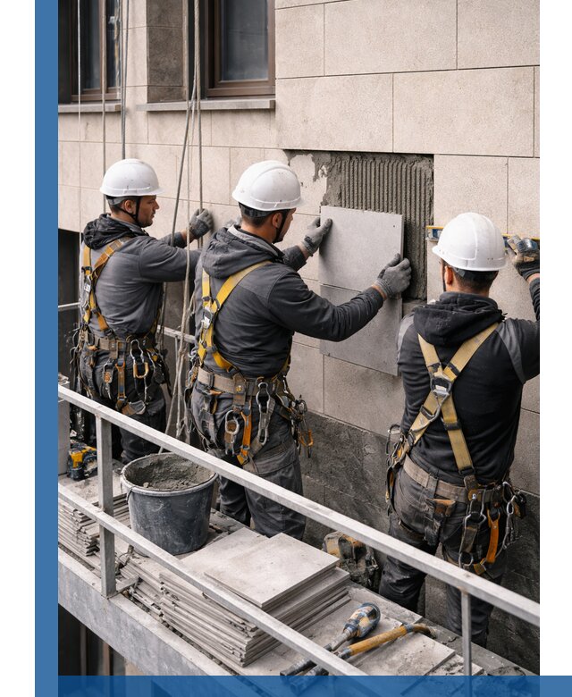 Ремонт облицовки фасада плиткой в Ишиме с гарантией