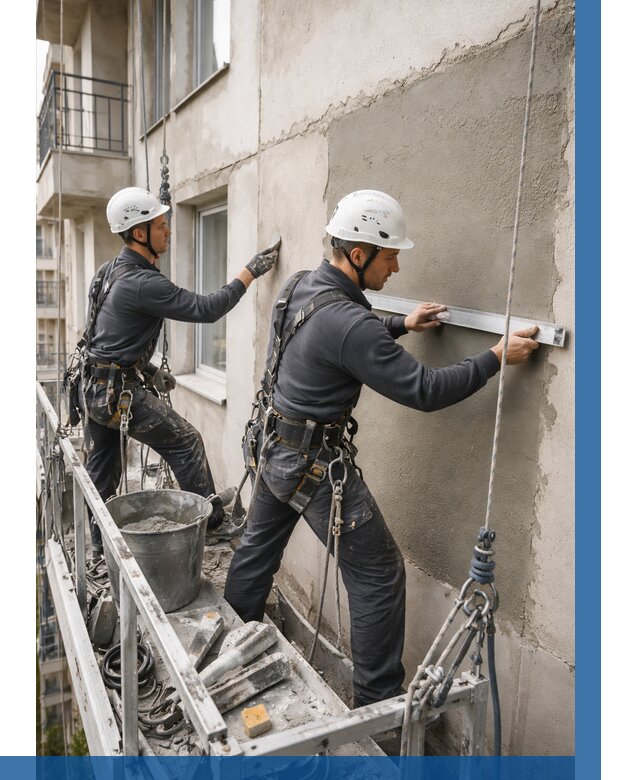 Штукатурка фасада на высоте в Ишиме от 935 р. | ВЫСОТНИК-Шм