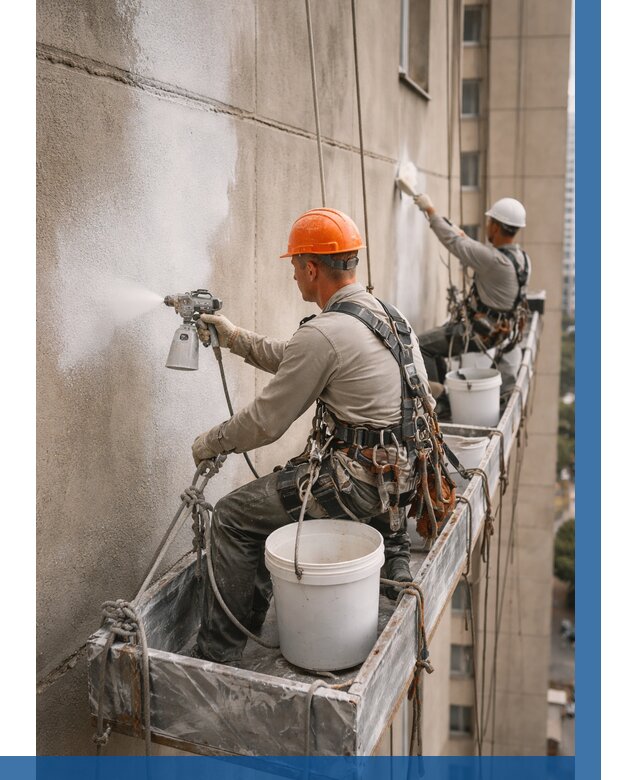 Грунтовка фасада на высоте в Ишиме от 125 р. | ВЫСОТНИК-Шм