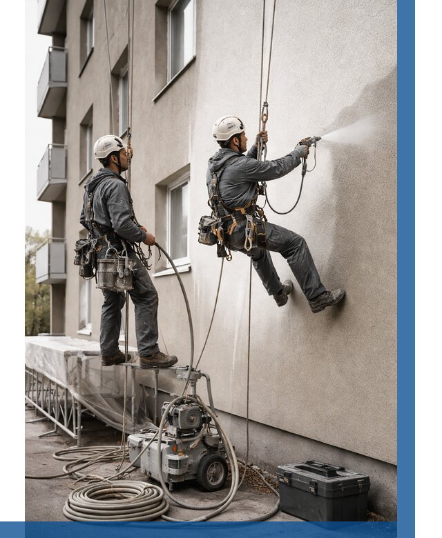 Безвоздушная покраска фасада в Ишиме от 229 р/м² | ВЫСОТНИК-Шм