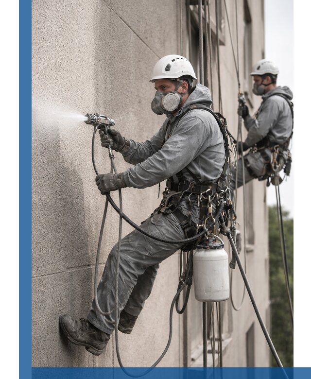 Безвоздушная покраска фасадов зданий в Ишиме профессионально