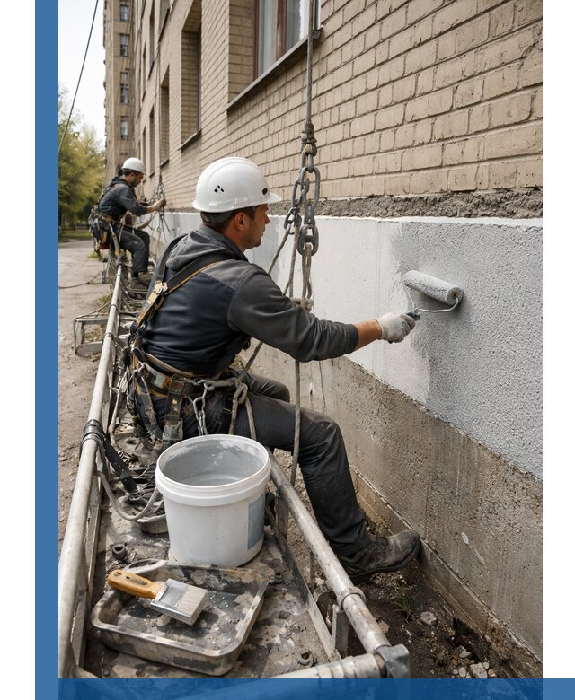 Окраска цоколя здания в Ишиме профессионально и надежно