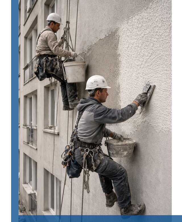 Нанесение декоративной штукатурки короед на фасад в Ишиме