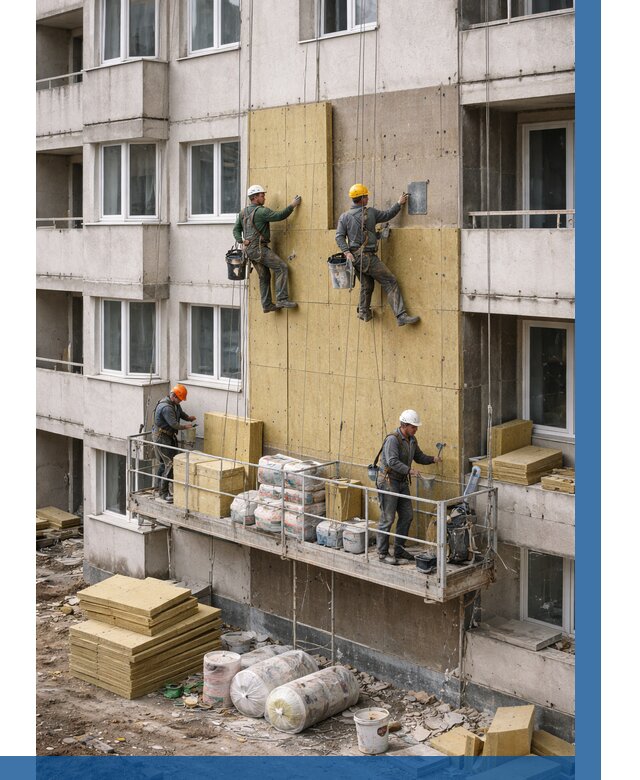 Утепление фасада минватой в Ишиме от 1559 р. | ВЫСОТНИК-Шм