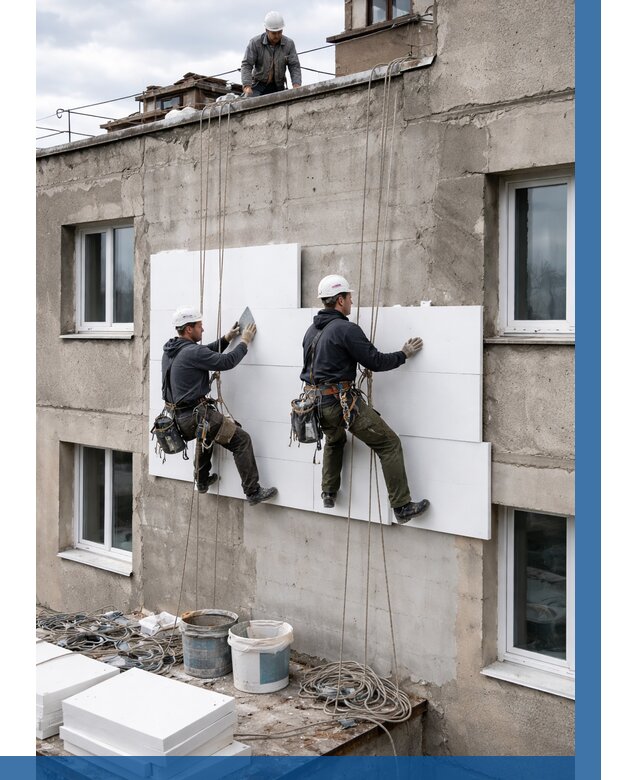 Утепление фасада пенополистиролом в Ишиме от 1871 р. | ВЫСОТНИК-Шм