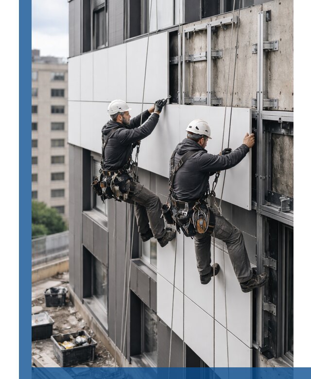 Монтаж композитных панелей фасада в Ишиме под ключ