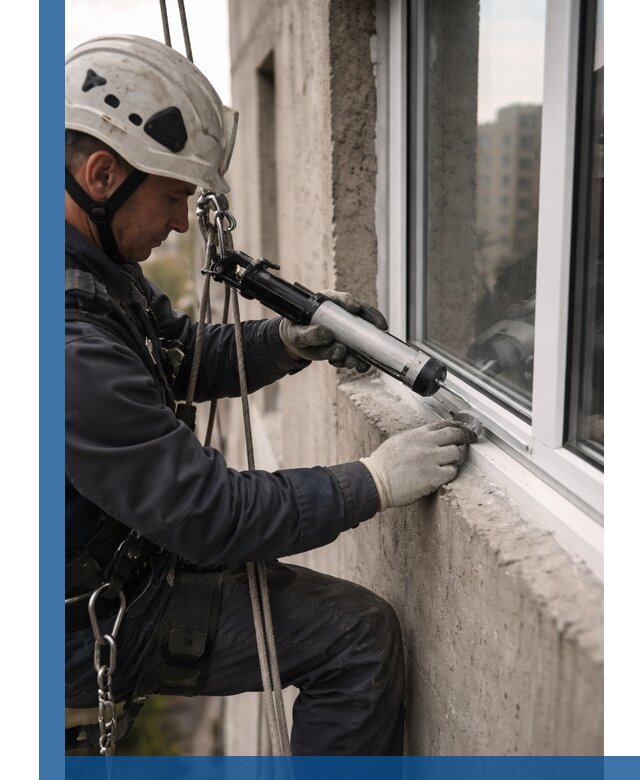 Герметизация оконных швов снаружи в Ишиме профессионально