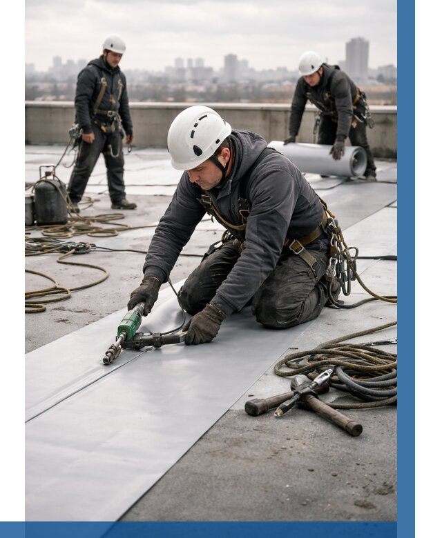 Ремонт мембранной кровли в Ишиме от 1871 р./м2 | ВЫСОТНИК-Шм