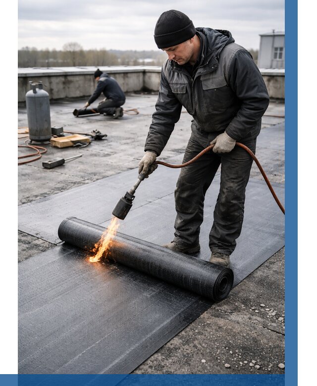 Ремонт наплавляемой кровли в Ишиме от 728 р. | ВЫСОТНИК-Шм