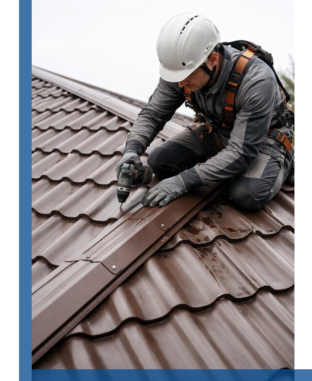 Ремонт металлочерепицы на крыше в Ишиме профессионально