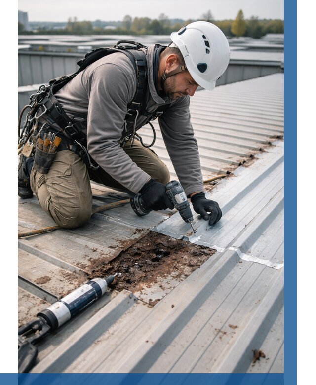 Ремонт профнастила на кровле в Ишиме от 728 р. | ВЫСОТНИК-Шм