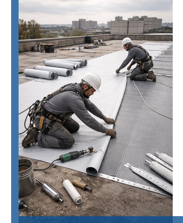 Монтаж мембранной кровли в Ишиме для промышленных зданий