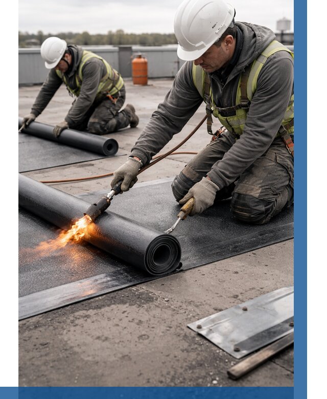 Монтаж наплавляемой кровли в Ишиме от 883 р. — ВЫСОТНИК-Шм