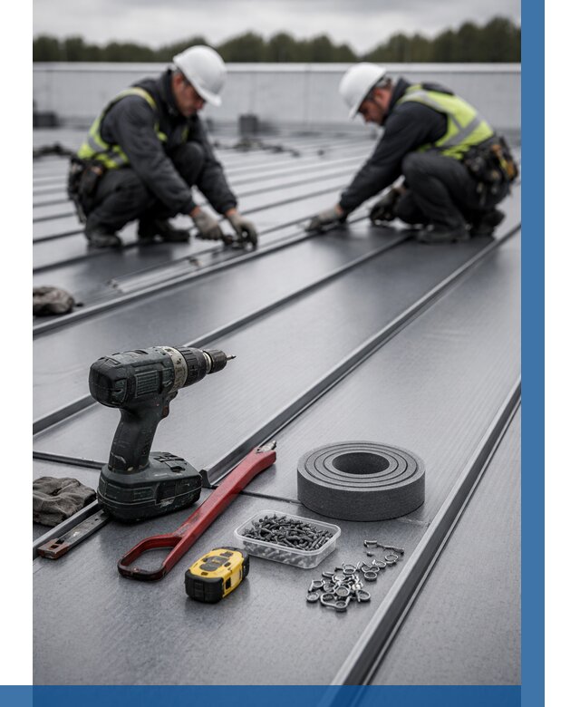 Монтаж фальцевой кровли в Ишиме от 1871 р. | ВЫСОТНИК-Шм