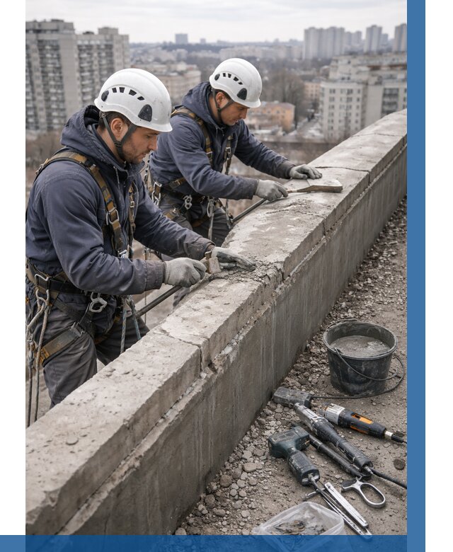 Ремонт парапета на кровле в Ишиме от 1559 р. | ВЫСОТНИК-Шм