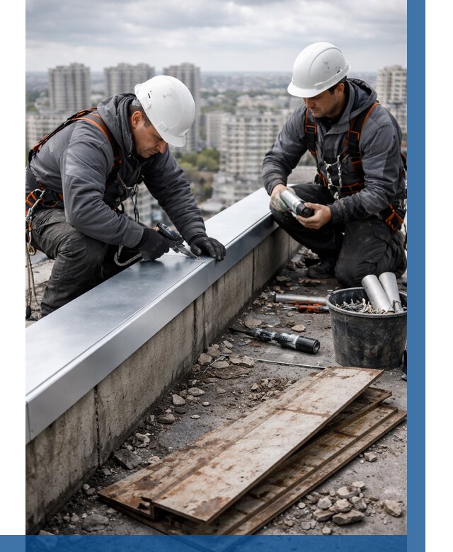 Замена парапетных крышек под ключ в Ишиме от 1247 р. | ВЫСОТНИК-Шм