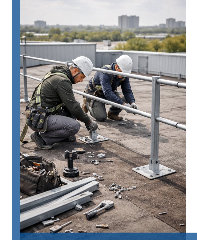 Монтаж кровельного ограждения в Ишиме под ключ с гарантией