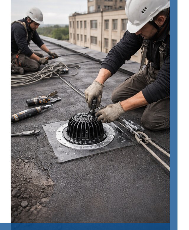 Установка водосточных воронок в Ишиме цена от 3638 р. | ВЫСОТНИК-Шм