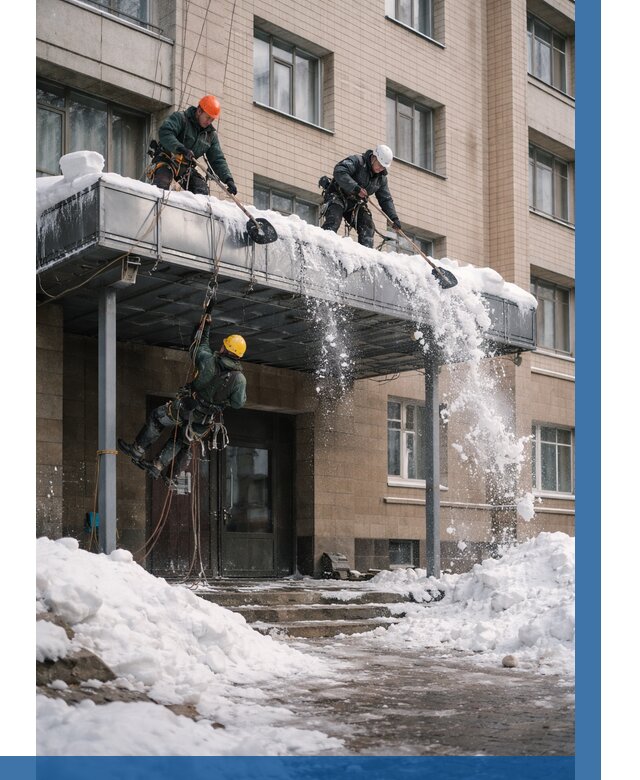 Очистка козырьков от снега в Ишиме от 3638 р. | ВЫСОТНИК-Шм