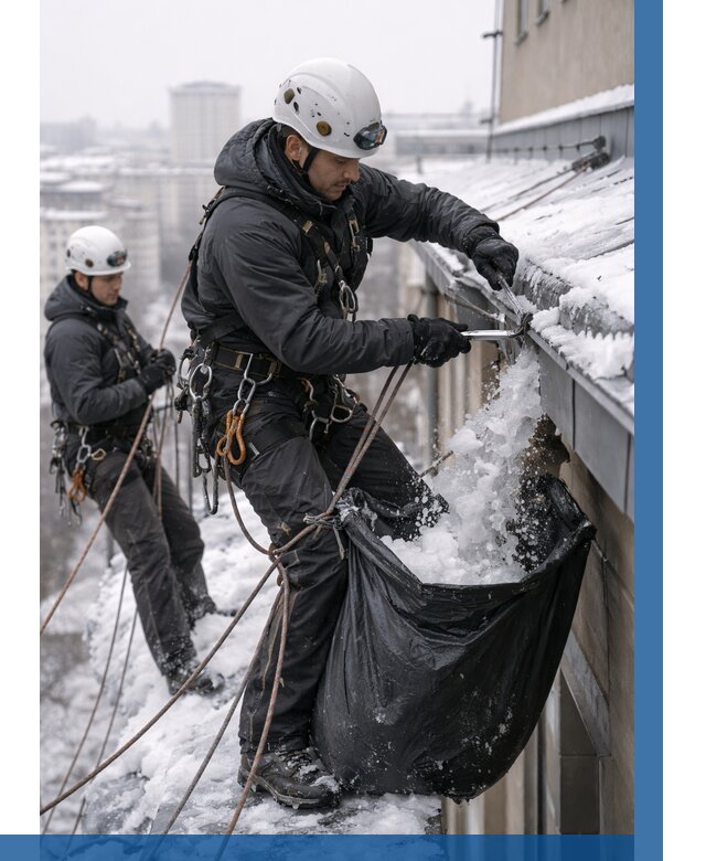 Аварийная очистка крыши в Ишиме под ключ от 312 р. | ВЫСОТНИК-Шм