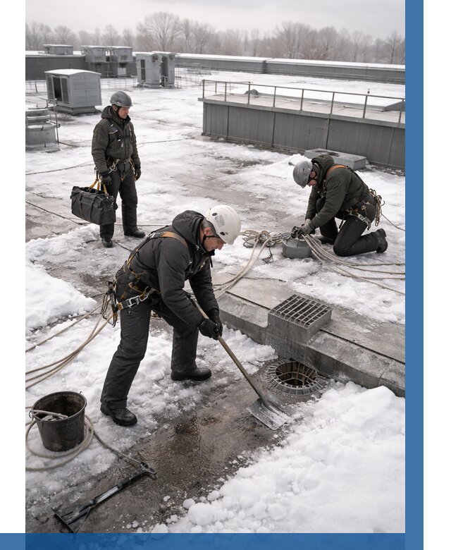 Абонентское обслуживание кровли зимой в Ишиме от 8314 р. | ВЫСОТНИК-Шм