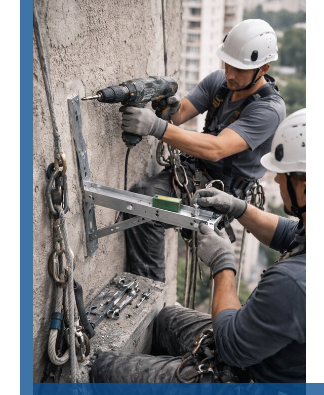 Установка кронштейнов кондиционера и крепежа в Ишиме