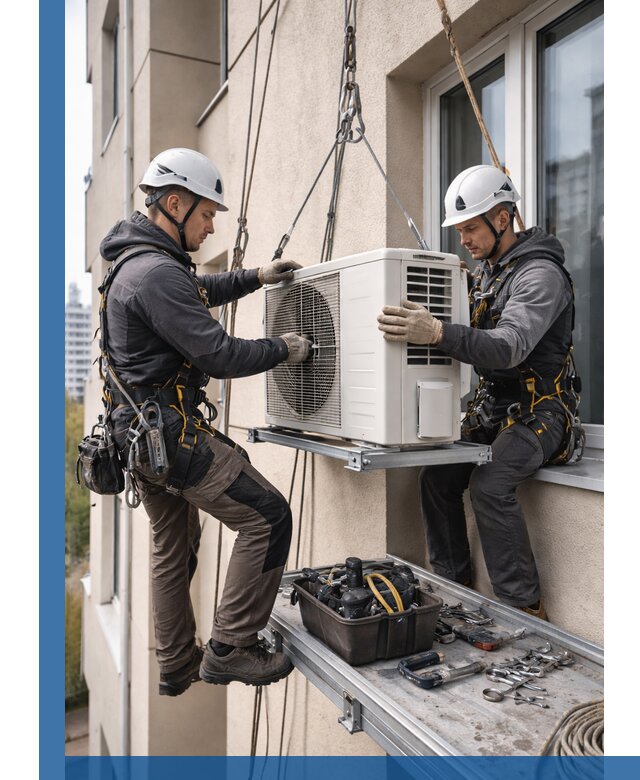 Перенос внешнего блока кондиционера в Ишиме с монтажом и крепежом