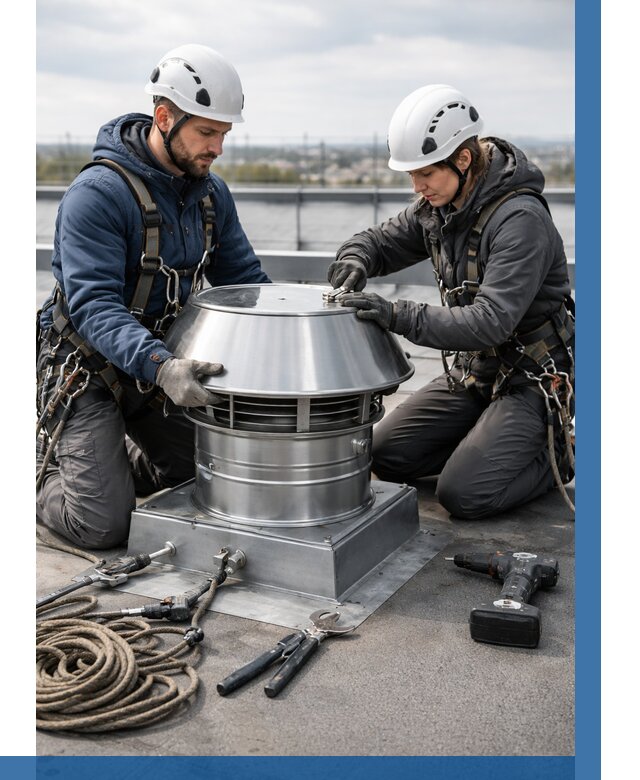 Установка дефлекторов на кровле в Ишиме от 4677 р. | ВЫСОТНИК-Шм