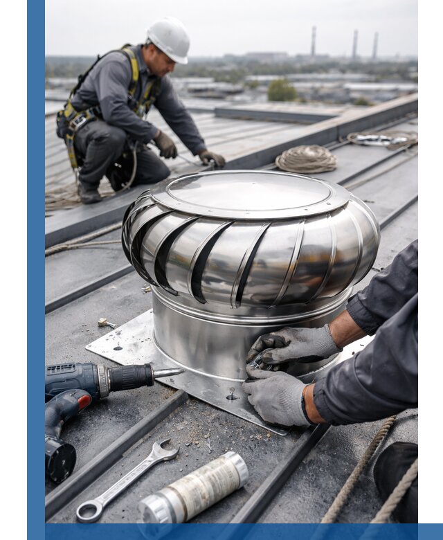 Установка дефлекторов на кровле в Ишиме профессионально