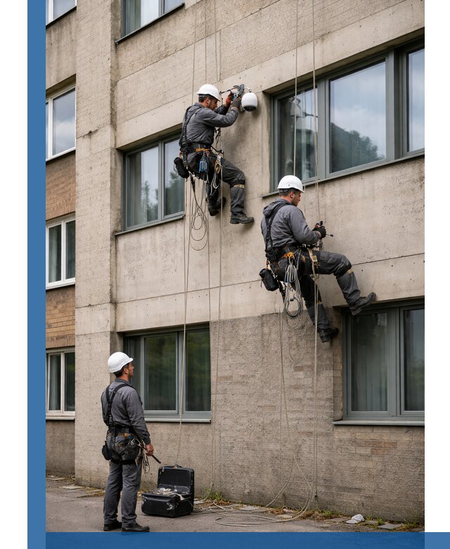 Монтаж фасадных камер видеонаблюдения в Ишиме под ключ