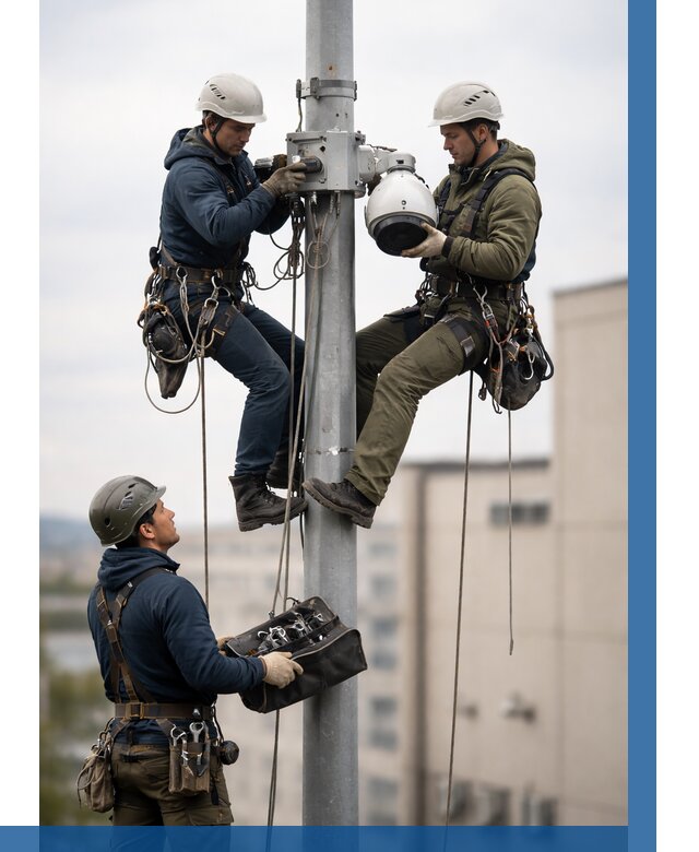 Установка видеокамер на мачте в Ишиме от 8834 р. | ВЫСОТНИК-Шм