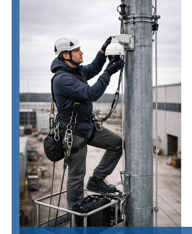 Профессиональная установка видеокамер на мачте в Ишиме