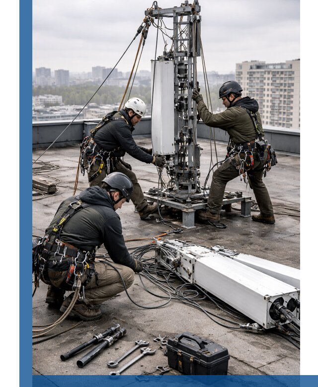 Демонтаж антенн на крыше зданий в Ишиме с гарантией