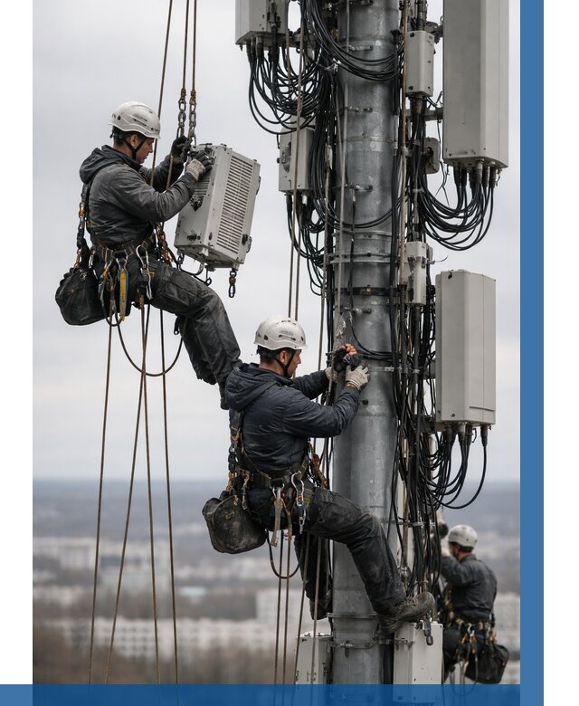 Монтаж оборудования связи на мачте в Ишиме от 7795 р. | ВЫСОТНИК-Шм