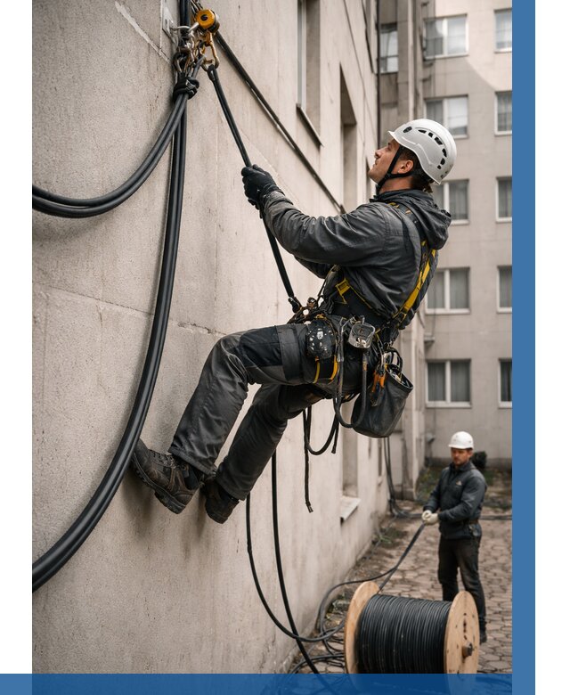 Протяжка кабеля питания на высоте в Ишиме от 468 р. | ВЫСОТНИК-Шм