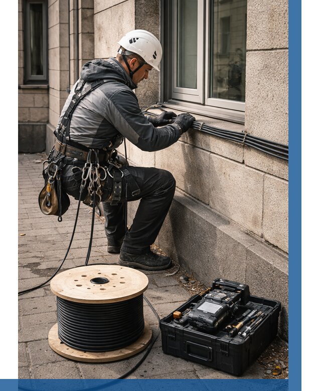 Прокладка оптоволоконного кабеля в Ишиме от 831 р. | ВЫСОТНИК-Шм