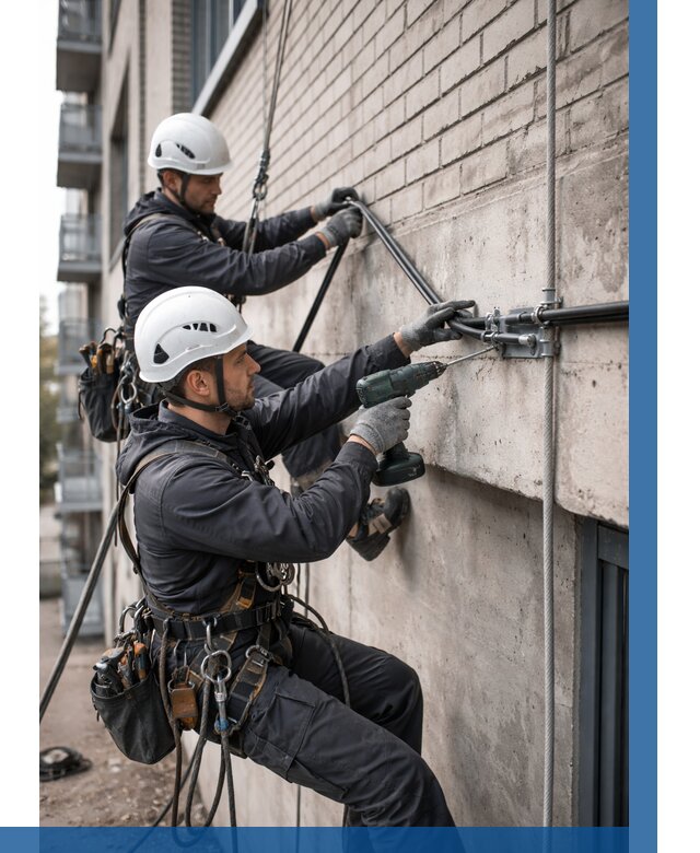 Крепление кабеля на фасаде в Ишиме от 364 р. | ВЫСОТНИК-Шм