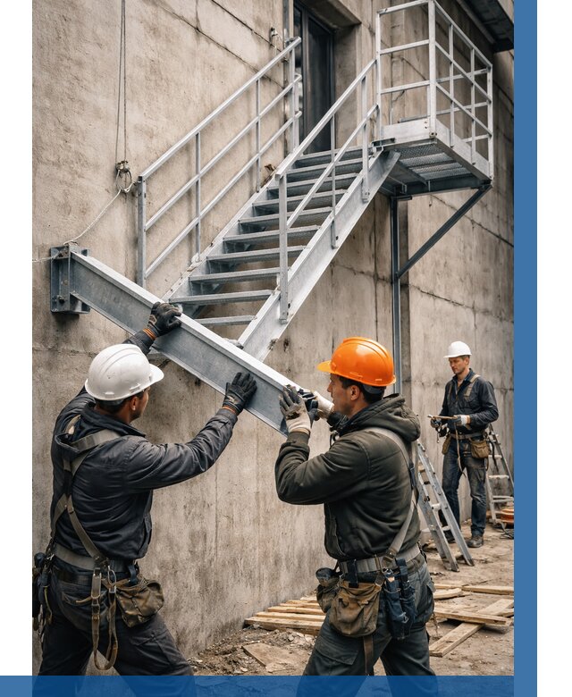 Монтаж металлических лестниц в Ишиме от 15590 р. | ВЫСОТНИК-Шм