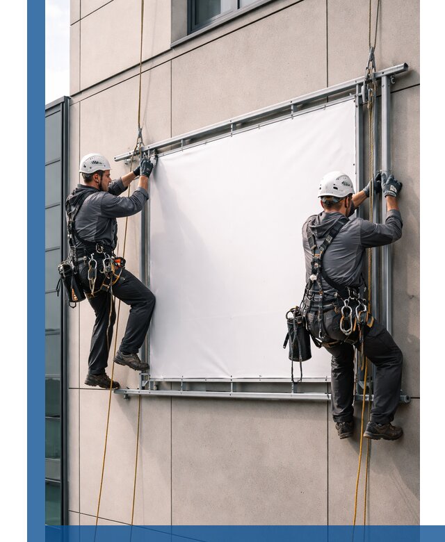 Монтаж наружной рекламной вывески в Ишиме под ключ