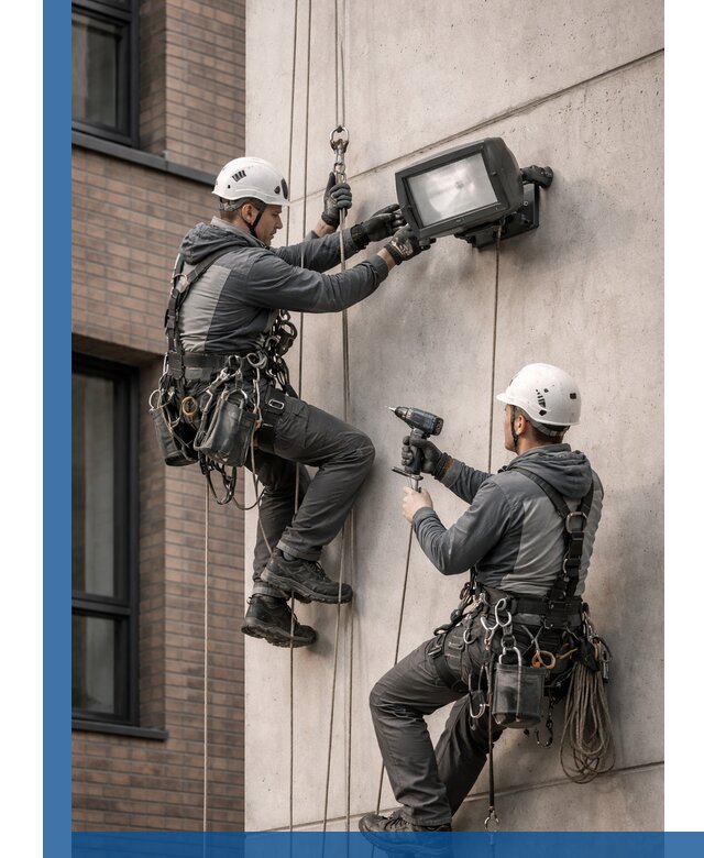 Профессиональный монтаж фасадных прожекторов в Ишиме под ключ