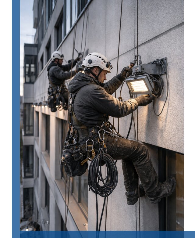 Монтаж фасадного освещения в Ишиме установка и подключение